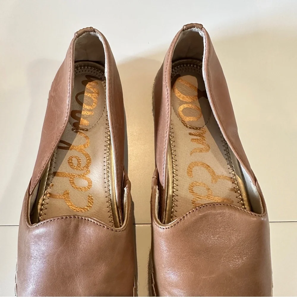 Sam Edelman Women’s Kesia Light Brown Genuine Leather Espadrille Flats sz 7M